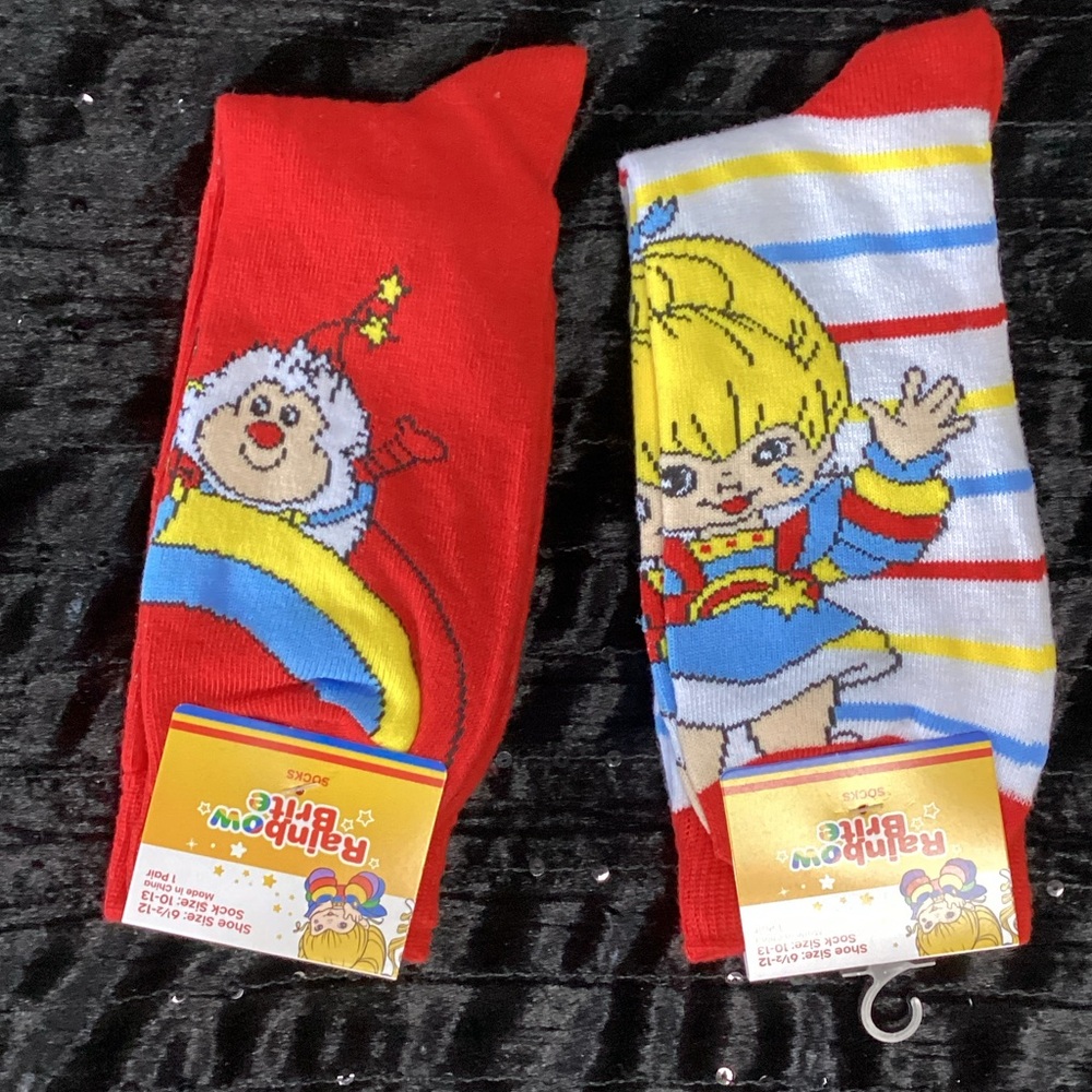 Rainbow Bright Cartoon Character Set Of 2 Socks 6.5-12